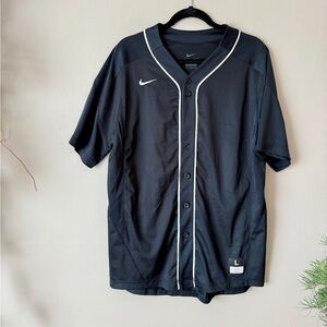 Nike Dri-FIT Men's Sustainable Baseball Jersey black with white piping L